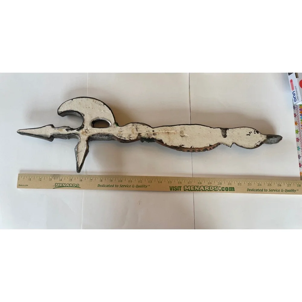 Chalk ware Plaster Decorator Sword Axe Wall Hanging 1970s